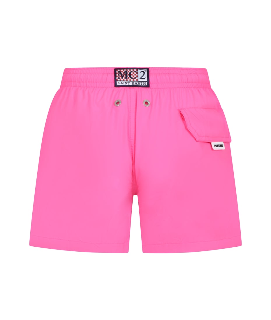 MC2 Saint Barth Fuchsia Swim Shorts For Boy With Logo | italist