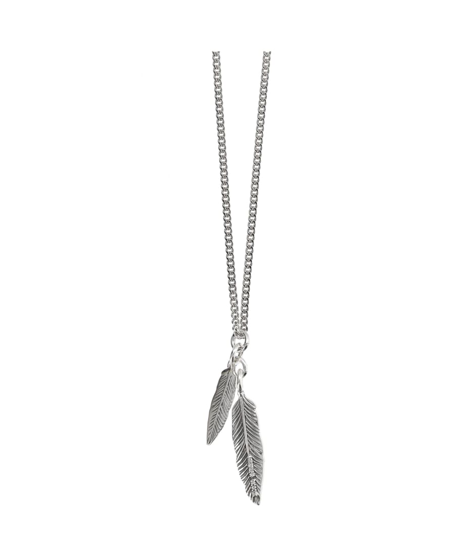 ネックレス・ペンダント emanuele bicocchi DOUBLE FEATHER NECKLACE (EAP3 SILVER) Emanuele Bicocchi Double Feather Necklace | italist, ALWAYS