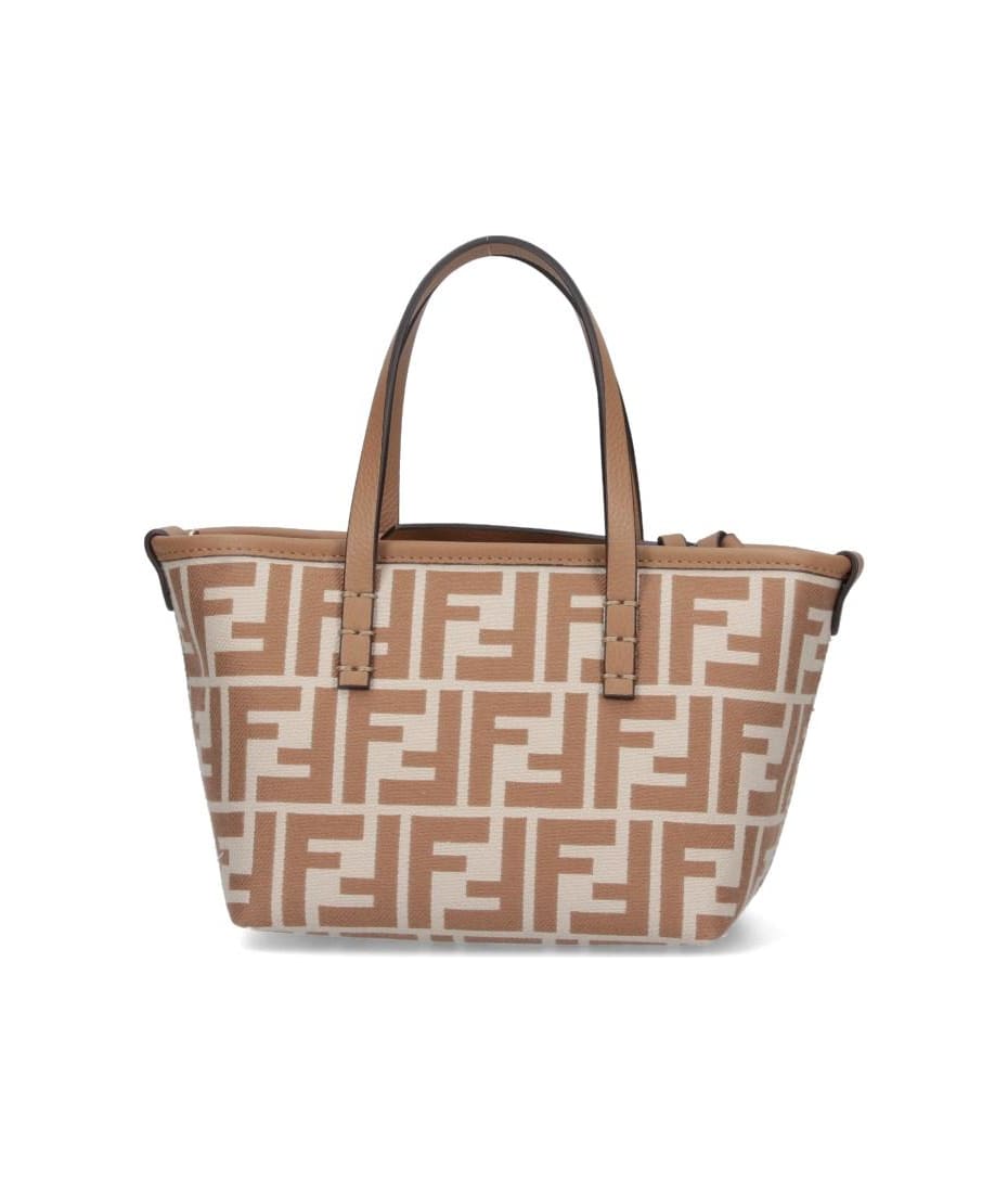 トートバッグ Fendi Roll Mini Tote Bag In Grainy Leather Fendigraphy Mini Leather Black | Fendi