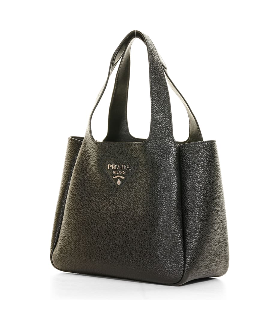 Prada Medium Leather Bag, Women, Black