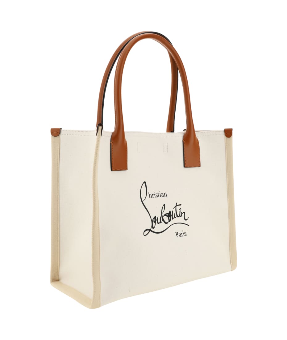 Christian Louboutin Black Cabata Calfskin Leather Tote Women's