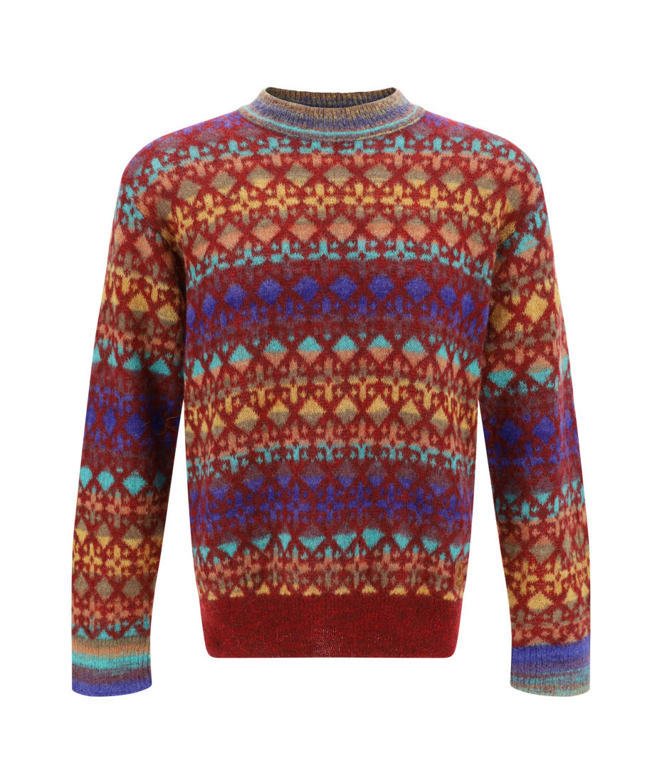 Casablanca Jacquard Monogram Knit Sweater in Multicolor Mohair