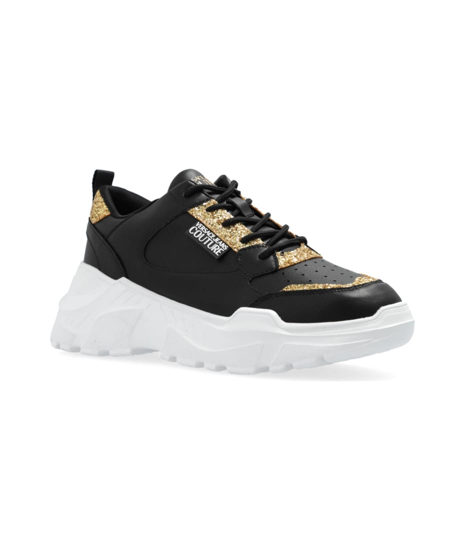 スニーカー VERSACE JEANS COUTURE Woman Sneakers Black 78VA3SJ5ZPB10 899 Versace Jeans Couture Black Signature Heel Sneakers 5 for