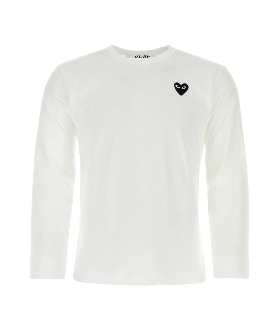 Comme des garcons play white t shirt on sale