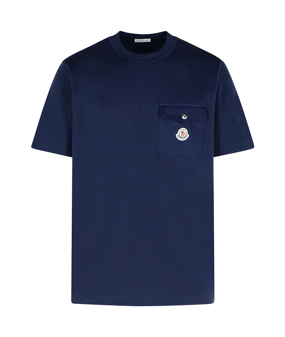 Moncler Blue Cotton T-shirt | italist