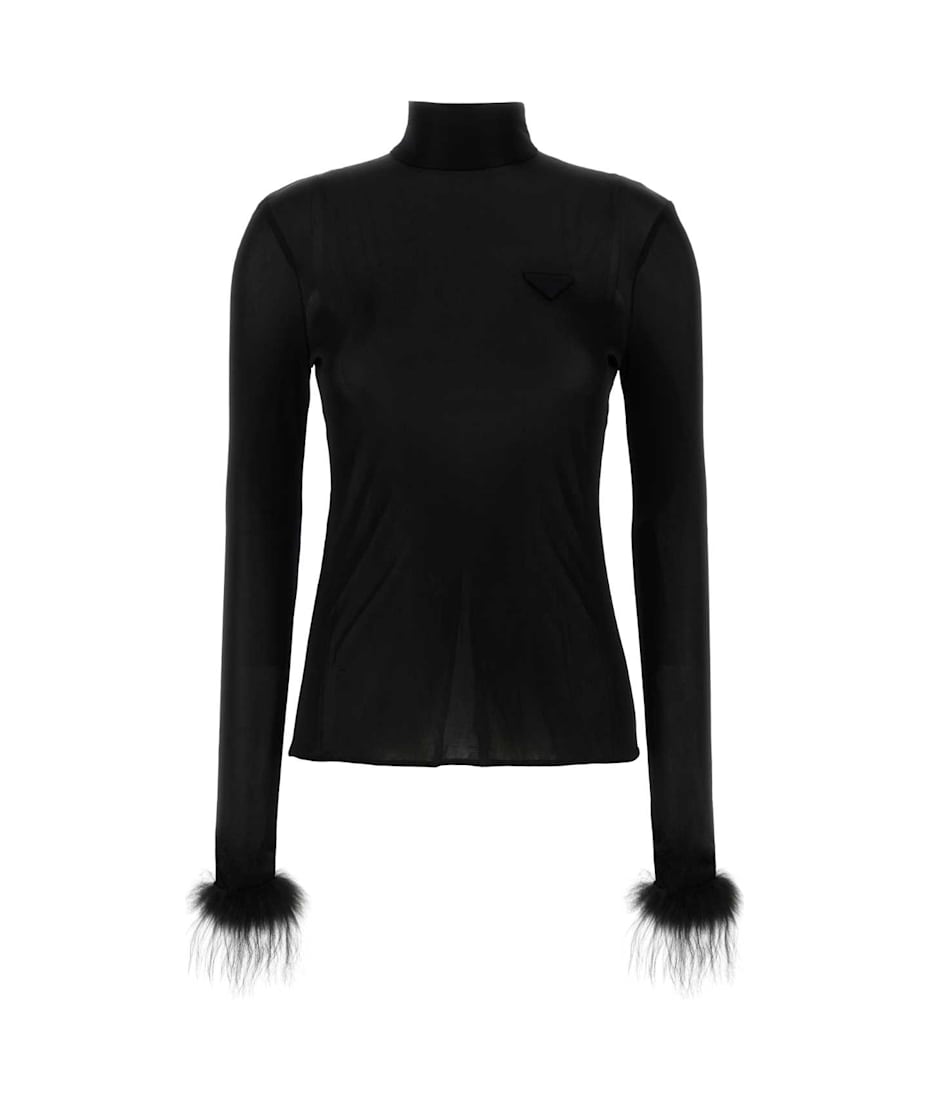 【送料&関税込】Prada Black Jersey Top Prada Black Jersey Top | italist