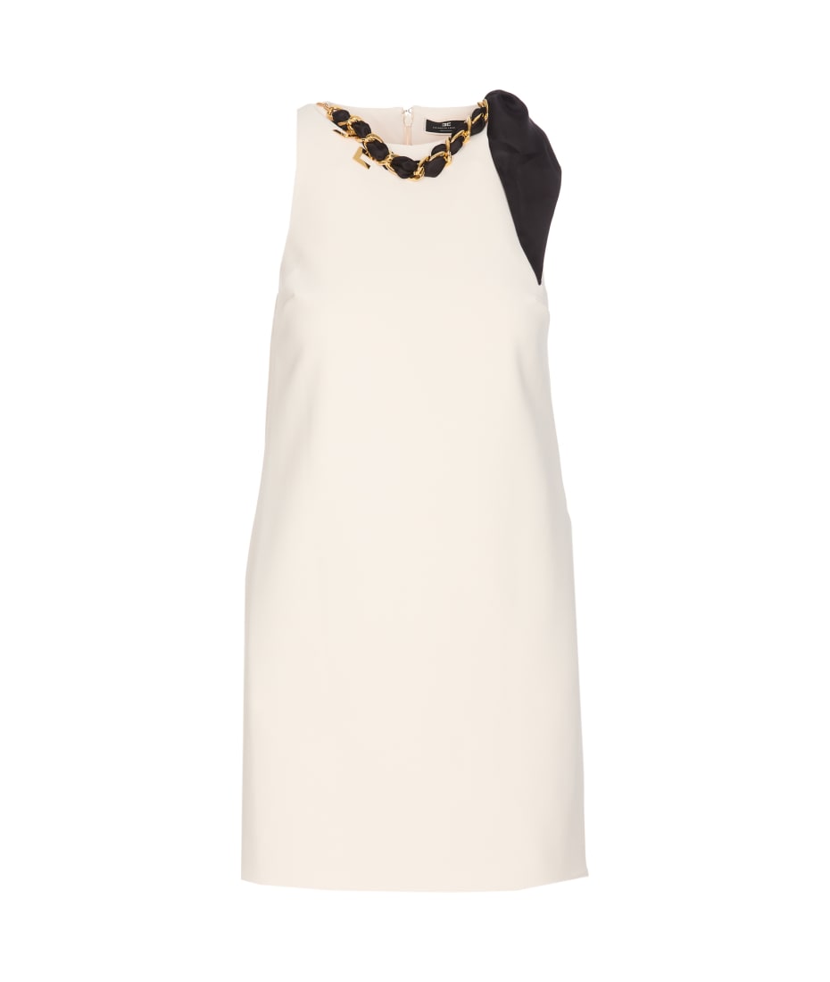 ワンピース ELISABETTA FRANCHI ETTE DRESS WITH TUBULAR NECKLACE Elisabetta Franchi stretch crêpe dress with bustier bodice