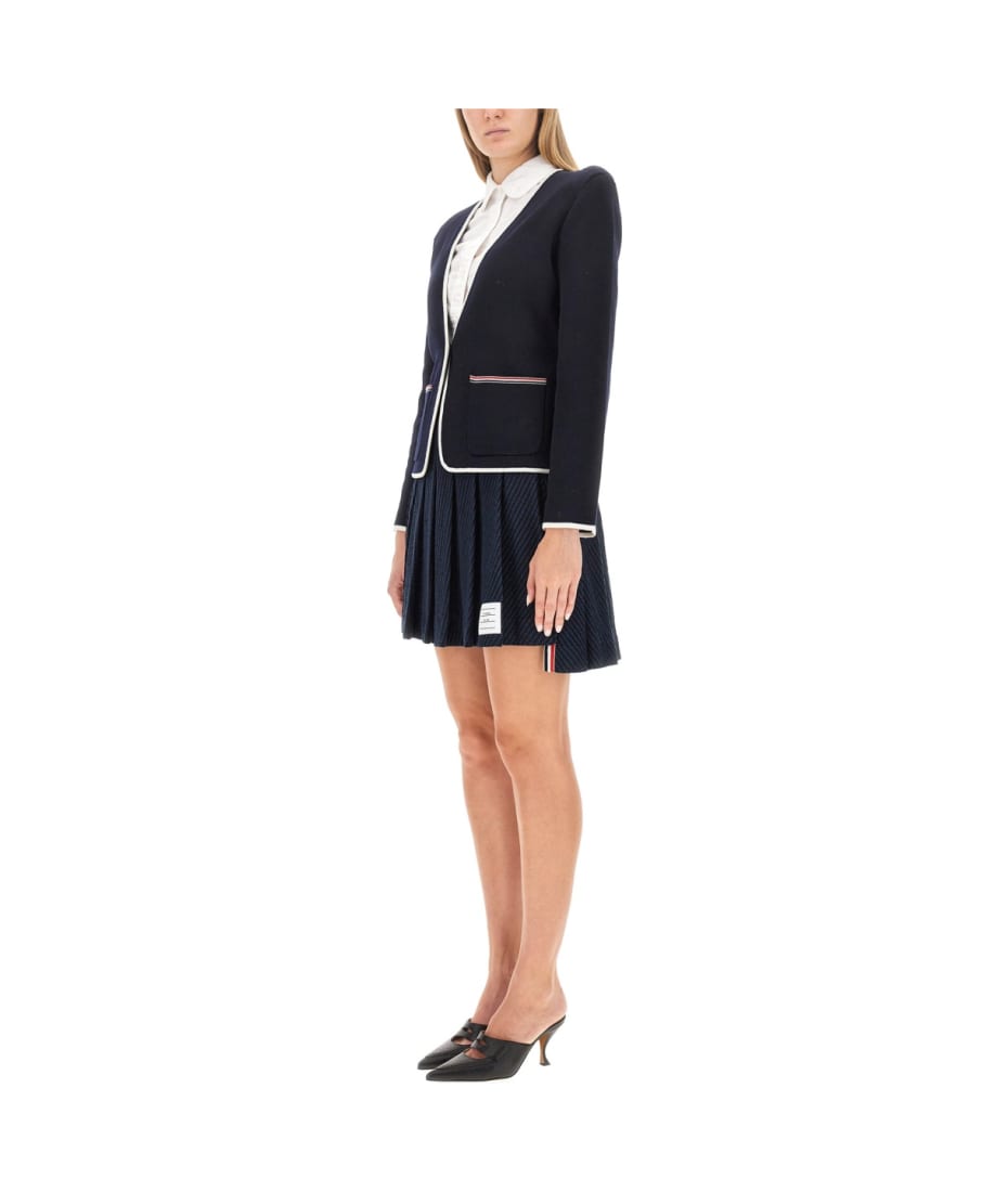ジャケット THOM BROWNE FW23 SINGLE-BREASTED JACKET (FKJ083A_Y1002415) THOM BROWNE | Seesucker Single Breasted Striped Blazer | Men