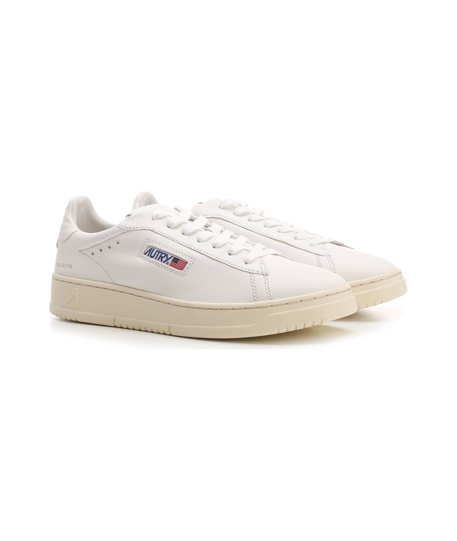 ★AUTRY★DALLAS LOW SNEAKERS★LEATHER COLOR WHITE★ Autry Dallas Low Sneakers In White Leather