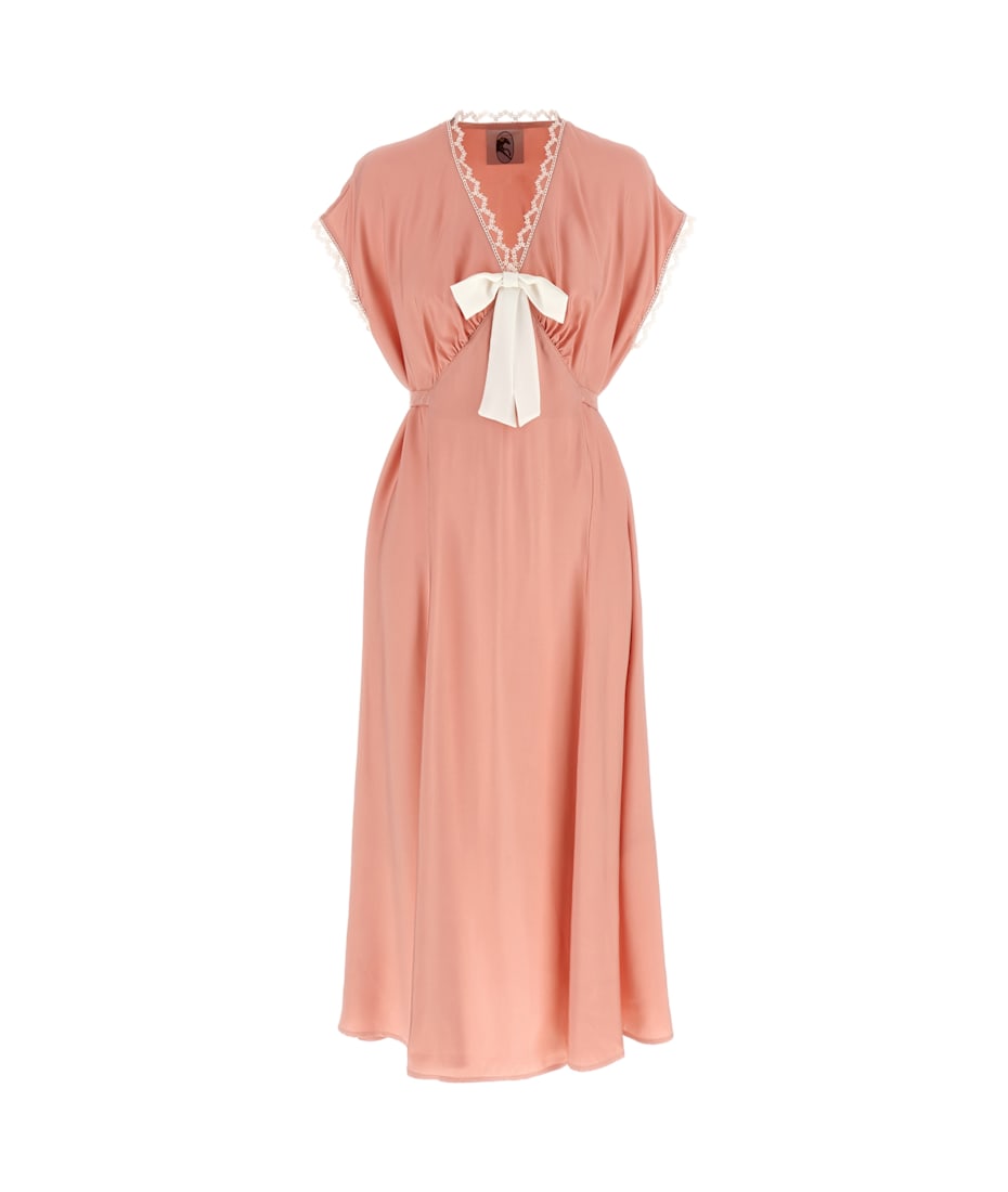 open lace back dress The Genus Rosa Satin Dress in Pink – Sleeper main image 1