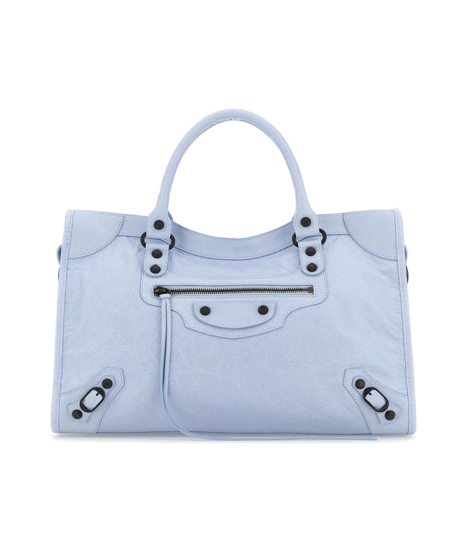 BALENCIAGA ライトブルー ハンドバッグ Balenciaga Light Blue Leather Medium Le City Handbag | italist