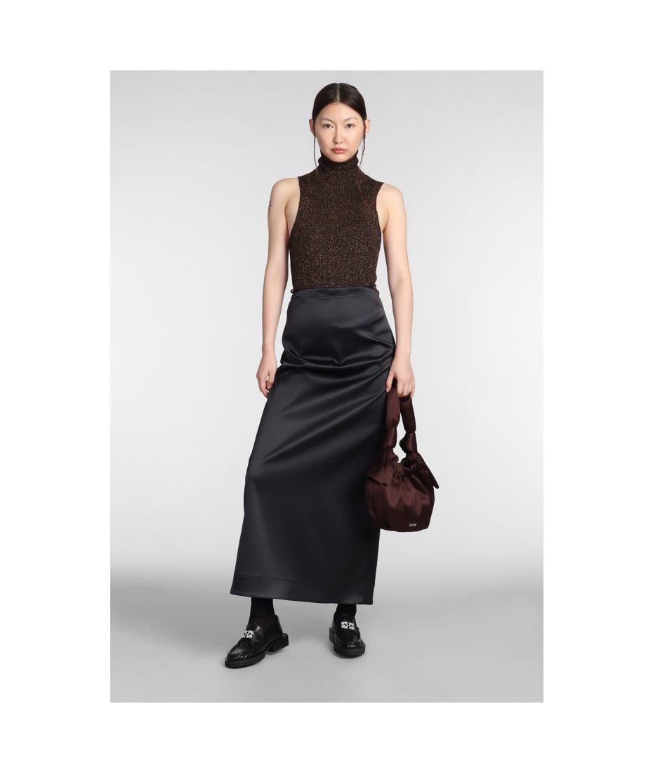 GANNI｜SKIRTS (DOUBLE SATIN MAXI SKIRT (F8036 099)) Ganni Double Satin Maxi Skirt – Cycle Platform