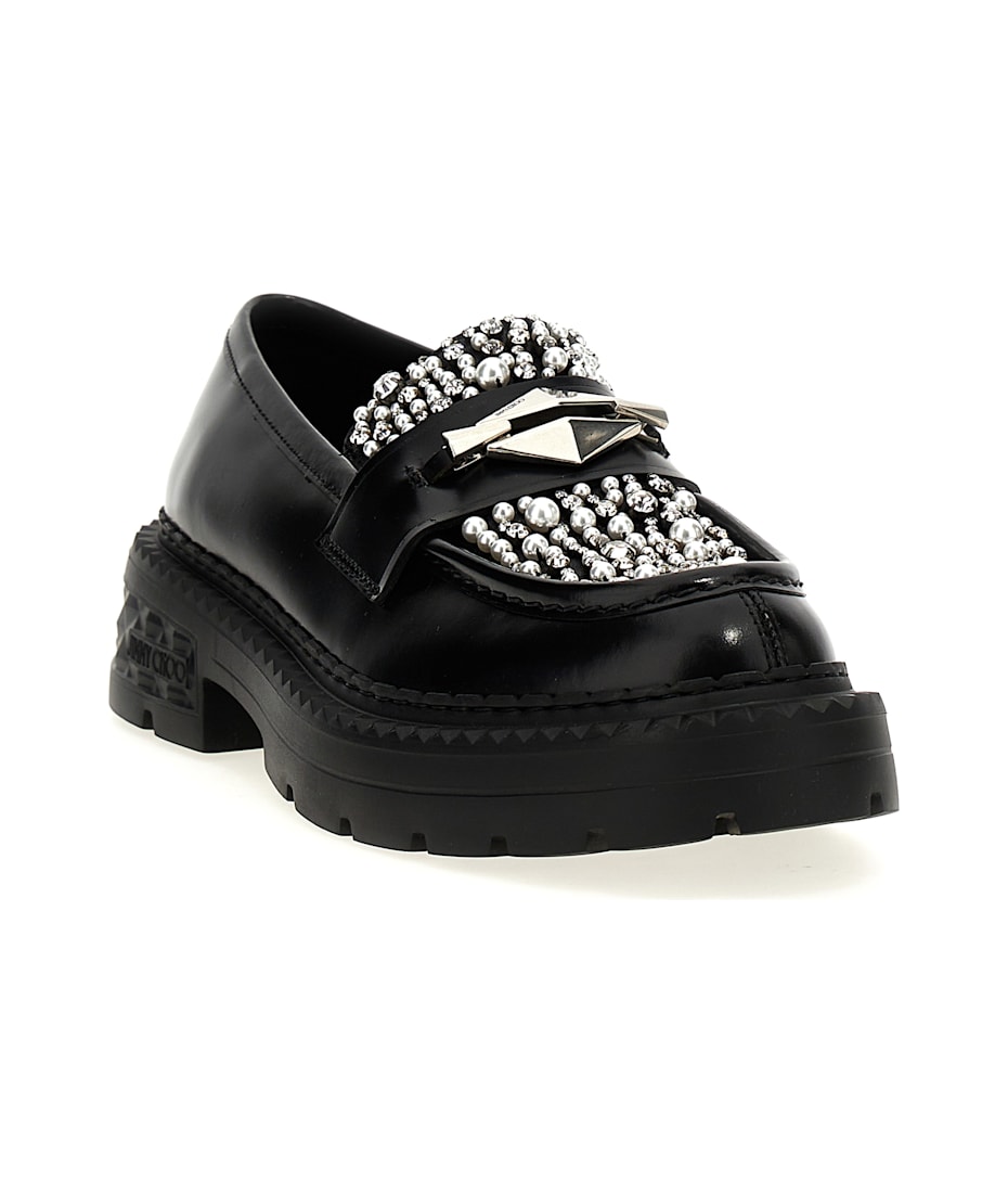 ローファー・オックスフォード Jimmy Choo 'Marlow Diamond' loafers Jimmy Choo Marlow Diamond Loafers | Black | FARFETCH