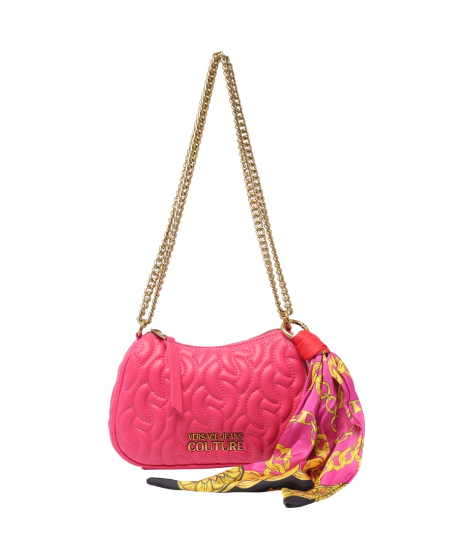 Rock Nano Leather Crossbody Clutch In Fuchsia