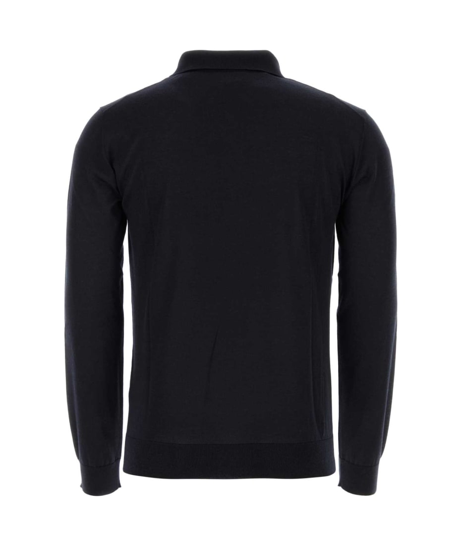 ポロシャツ Valentino Garavani Midnight Blue Cashmere Blend Polo Shirt 6294986075fad123a767c61397c437