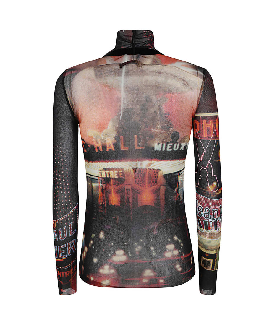 Jean Paul Gaultier Mesh Top Longsleeve Printed 