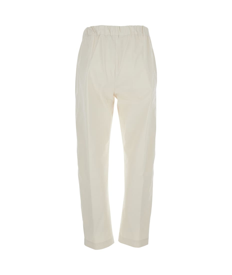 パンツ SEMI COUTURE Women Straight Pants Y5SO13A230 White SEMICOUTURE 'buddy' White Pants With Drawstring Waist In