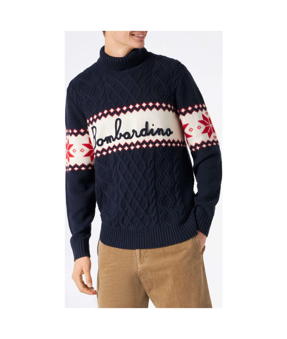 MC2 Saint Barth Half-turtleneck Sweater With Bombardino Lettering