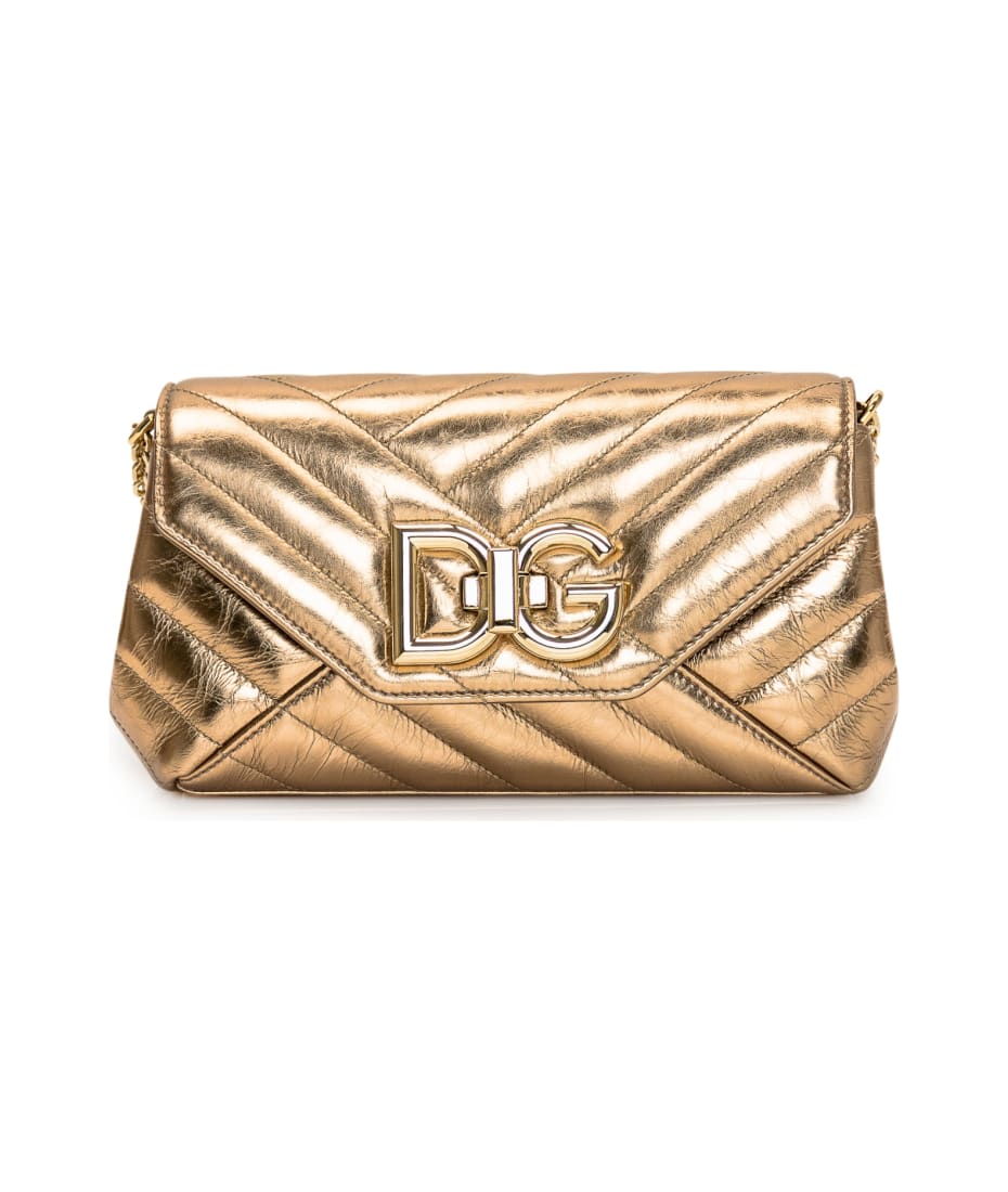 【DOLCE&GABBANA】GOLD Lop キルティングショルダーバッグ Dolce & Gabbana Shoulder Bag With Logo ショルダーバッグ 通販