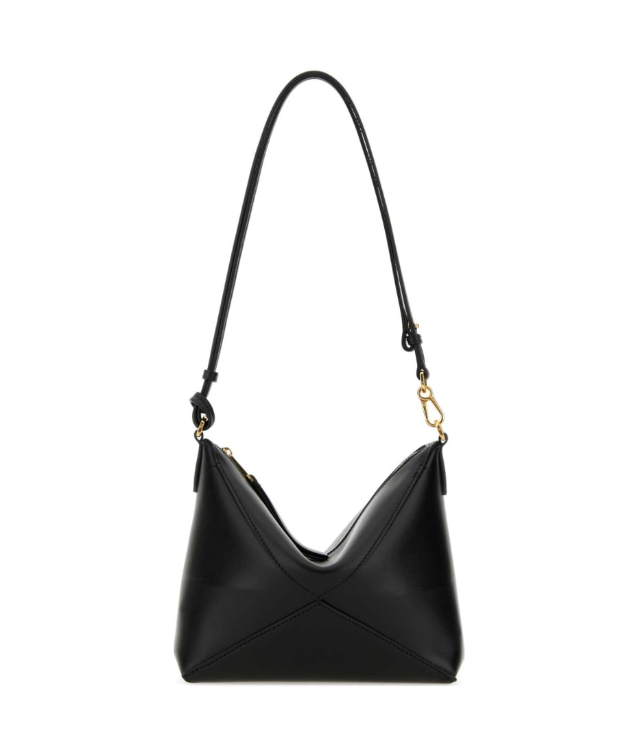 【LOEWE】PUZZLE FOLD SHOULDER BAG Loewe Black Leather Puzzle Fold Shoulder Bag | italist
