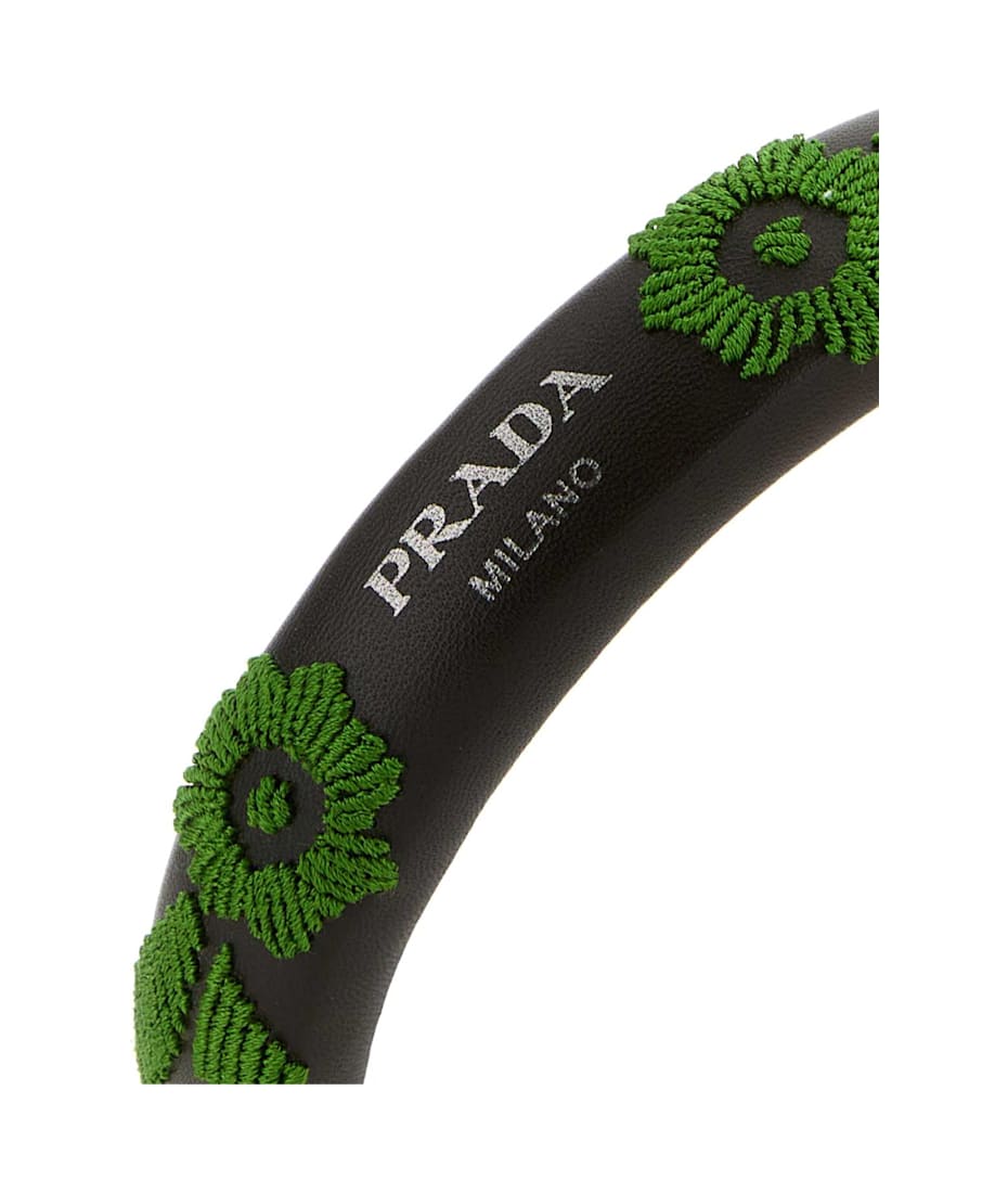【関税&送料込】Prada Brown Nappa Leather Hairband Prada Brown Nappa Leather Hairband | italist
