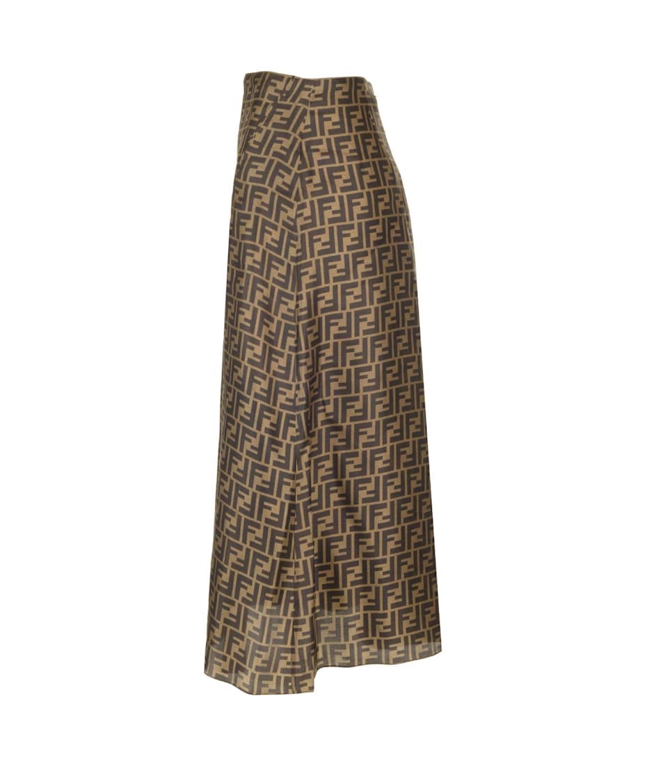 Fendi Brown Ff Twill Skirt | italist