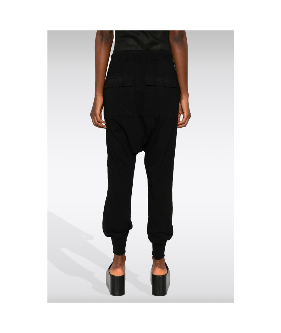 DRKSHDW Prisoner Drawstring Black cotton drop crotch pant - Prisoner Drawstring - Nero