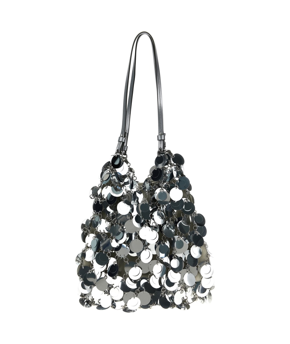 【関税込み】SILVER SPARKLE DISCS LARGE' SHOULDER BAG Paco Rabanne 'silver Sparkle Discs Large' Shoulder Bag