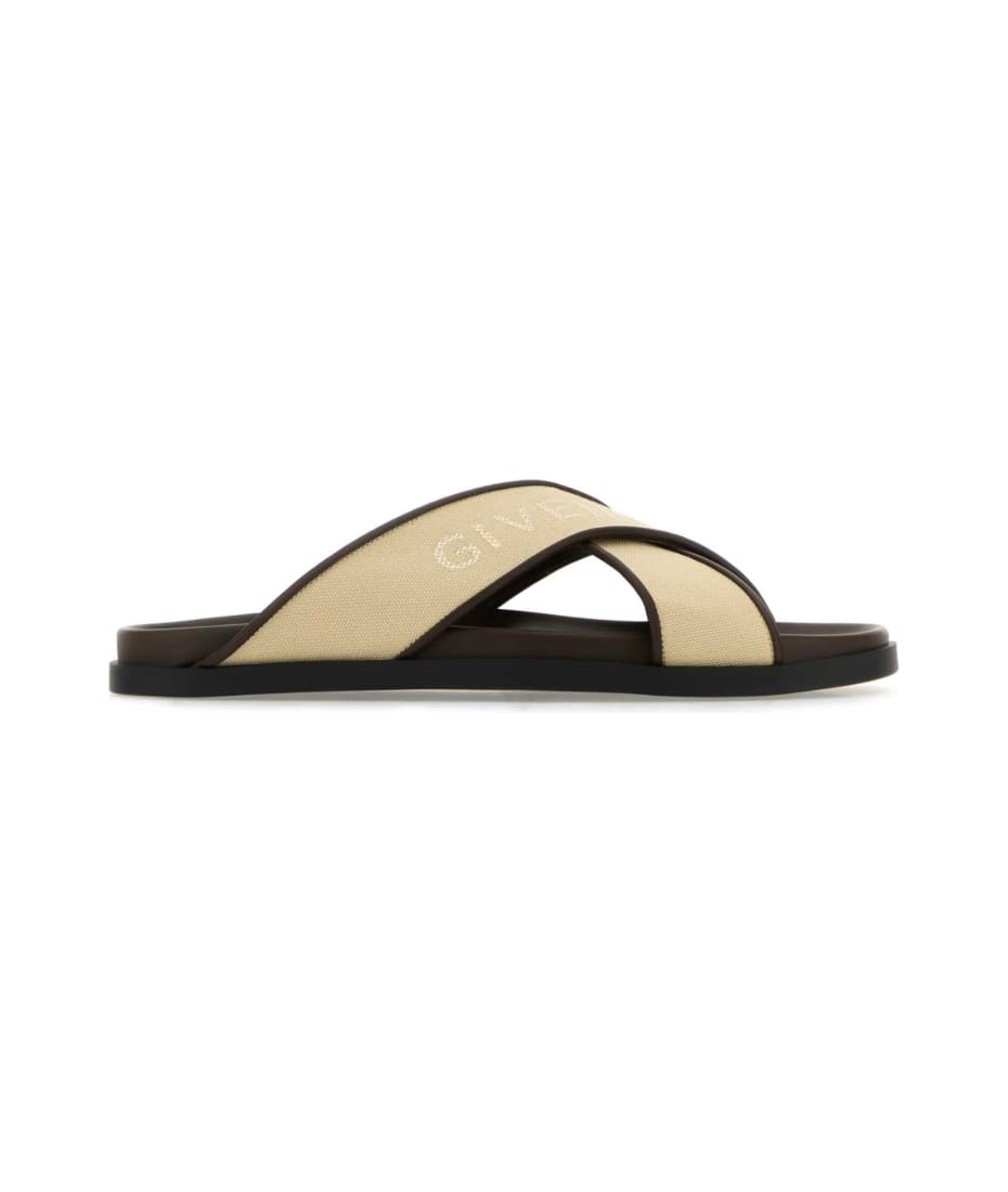 Givenchy Sand Canvas G Plate Slippers italist