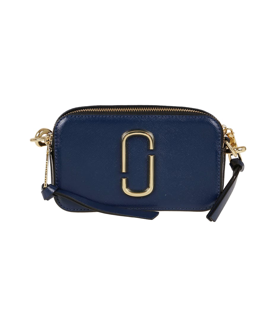 Marc Jacobs The Snapshot Crossbody Bag Blue in Leather with Gold-tone - US