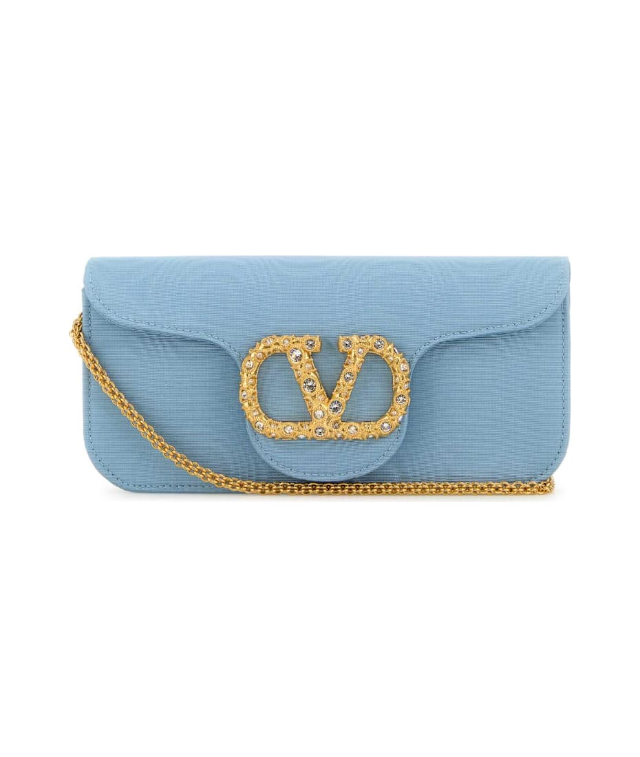 ショルダーバッグ・ポシェット VALENTINO GARAVANI Light Blue Fabric Loc?? Clutch Valentino Garavani Light Blue Fabric Locã² Clutch | italist