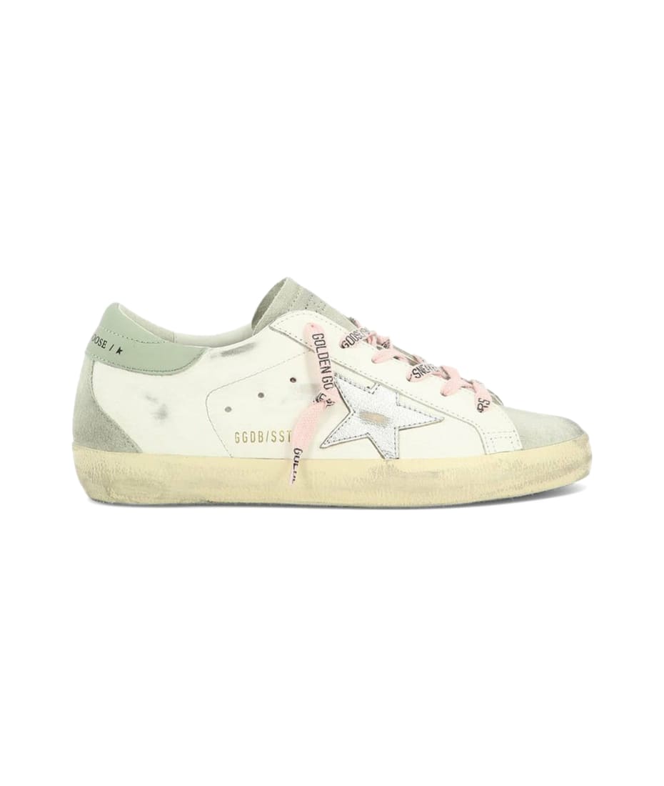 Golden Goose Super-star Leather Upper And Heel Suede Toe And Spur