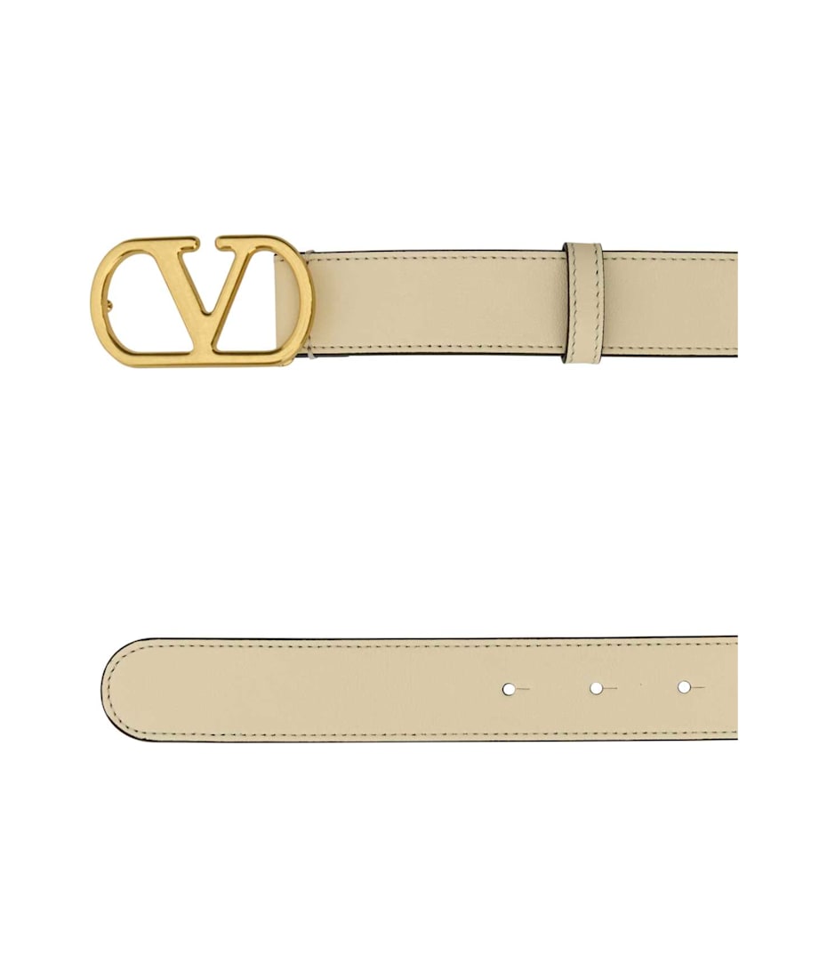 ベルト Valentino Garavani Ivory Leather Vlogo Belt Valentino Garavani Ivory Leather Vlogo Belt | italist