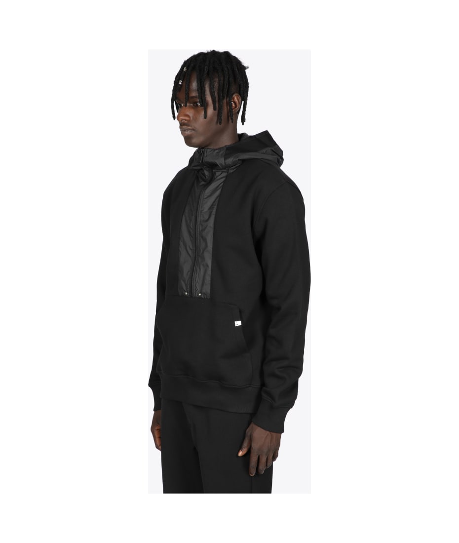 1017 ALYX 9SM Mixed Zip Hoodie Black cotton and nylon hoodie