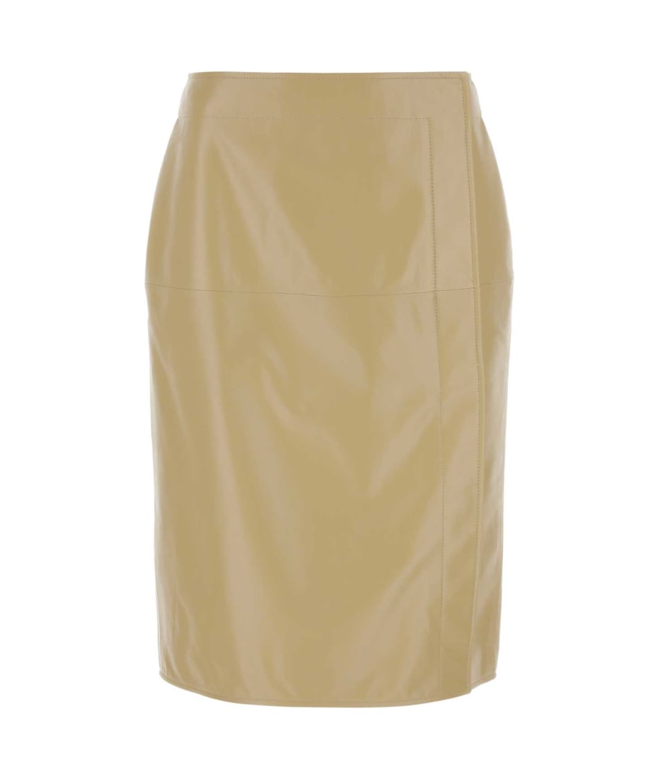 スカート BOTTEGA VENETA SKIRT (727841VKLC0 9640) Bottega Veneta Beige Leather Skirt | italist