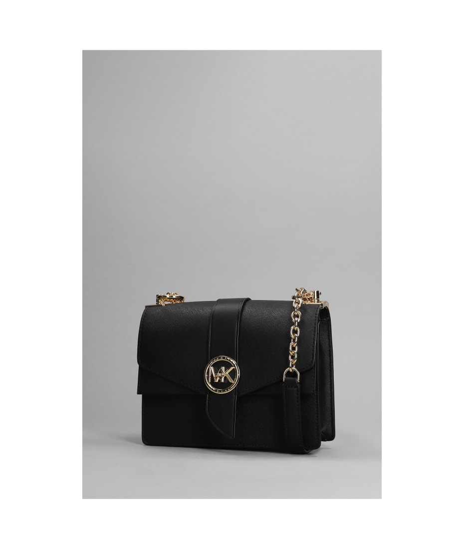 Michael Kors Greenwich Shoulder Bag In Black Leather | italist, ALWAYS LIKE  A SALE