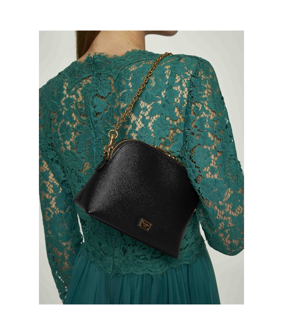 【Dolce&Gabbana】ミニバッグ ブラック Black Calfskin Mini Bag by Dolce&Gabbana on Sale