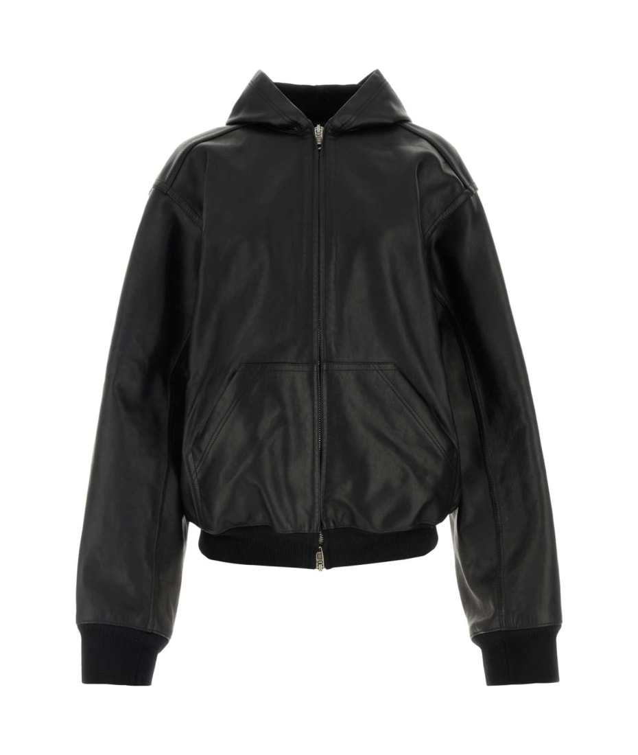 Balenciaga Black Leather Oversize Jacket | italist