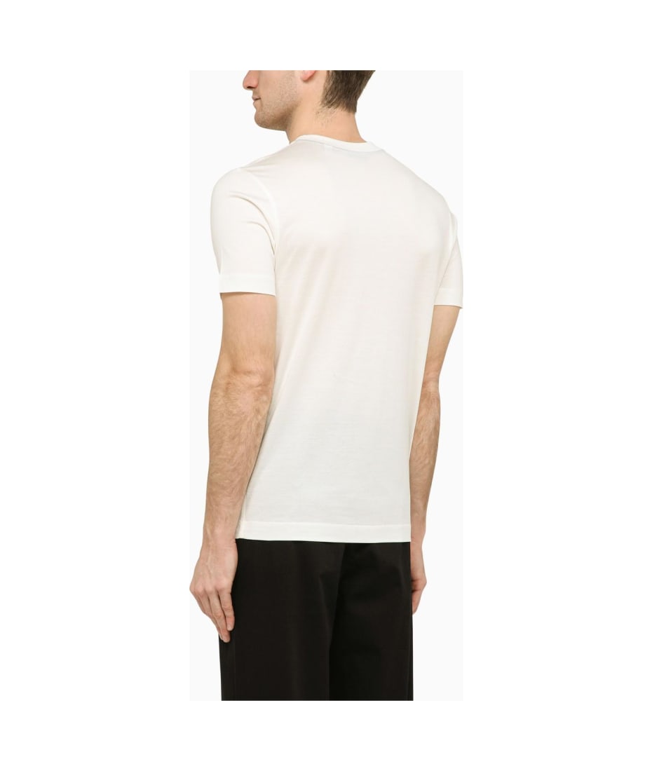 【送料&関税込】Burberry Embroidered Hem White T-shirt White T-shirt with Embroidered Logo - Burberry - Men | WE IN