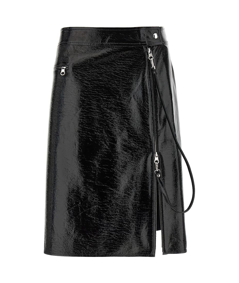 スカート Courreges Skirts Logo A-line faux leather miniskirt in black - Courreges