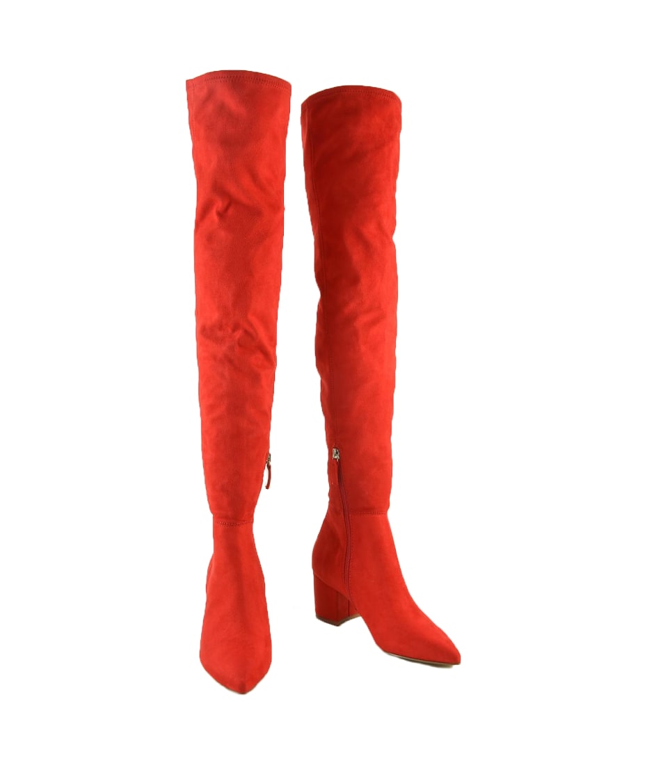 steve madden over the knee red boots