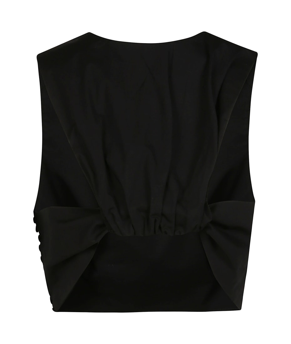 オールインワン・サロペット Federica Tosi Cut-Out Cotton Top With Drawstring Neckline Federica Tosi Cut-Out Cotton Top With Drawstring Neckline