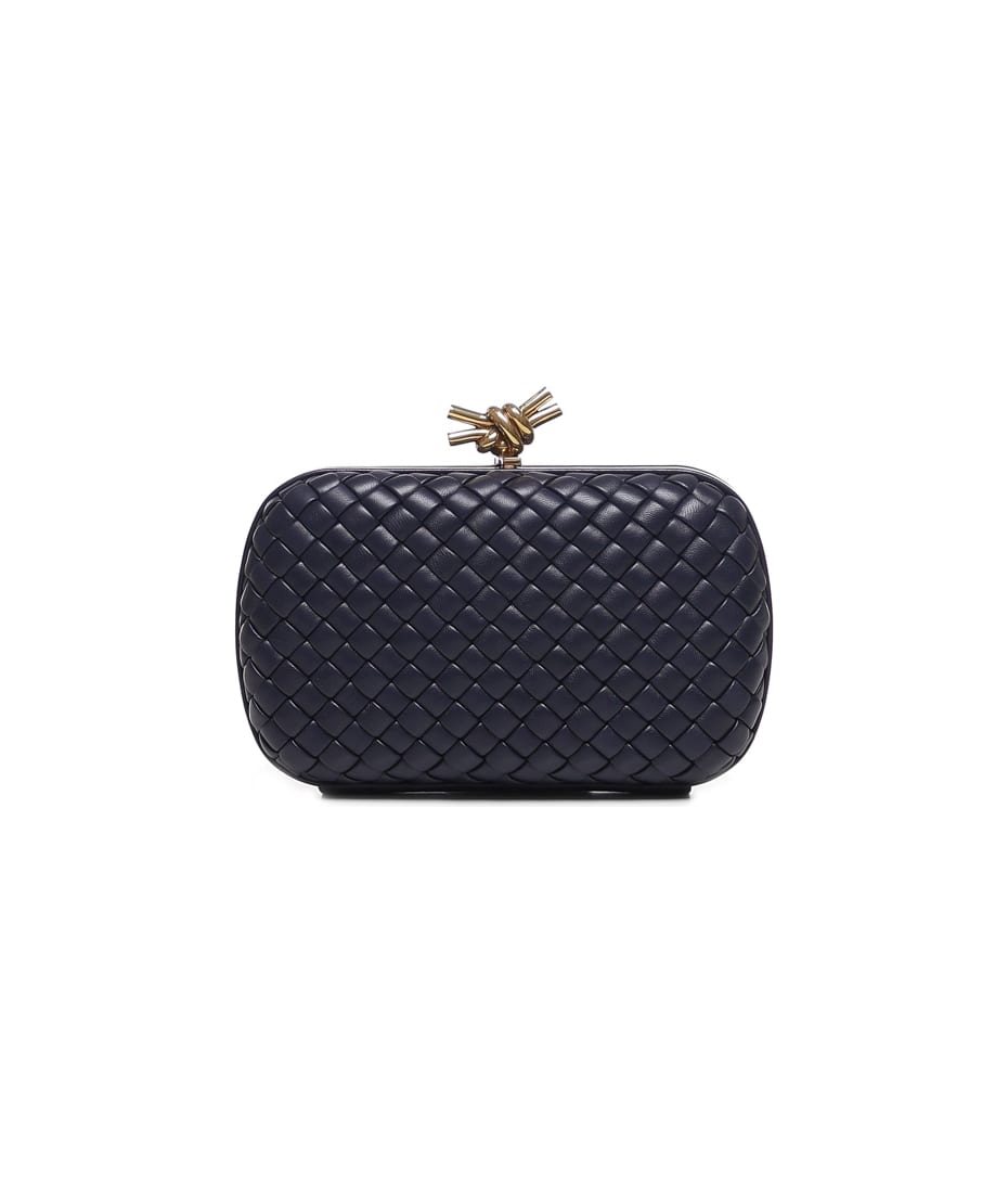 Bottega Veneta Knot Minaudiere Small Clutch Bag in Gray