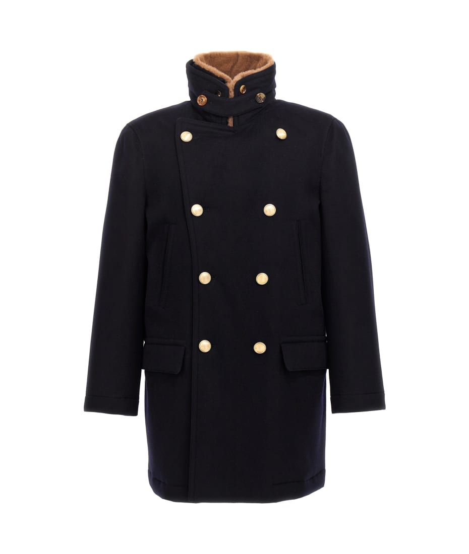 コート Brunello Cucinelli Cappotto Doppiopetto In Cashmere Brunello Cucinelli Mid-Weight Cashmere Peacoat – Top Shelf