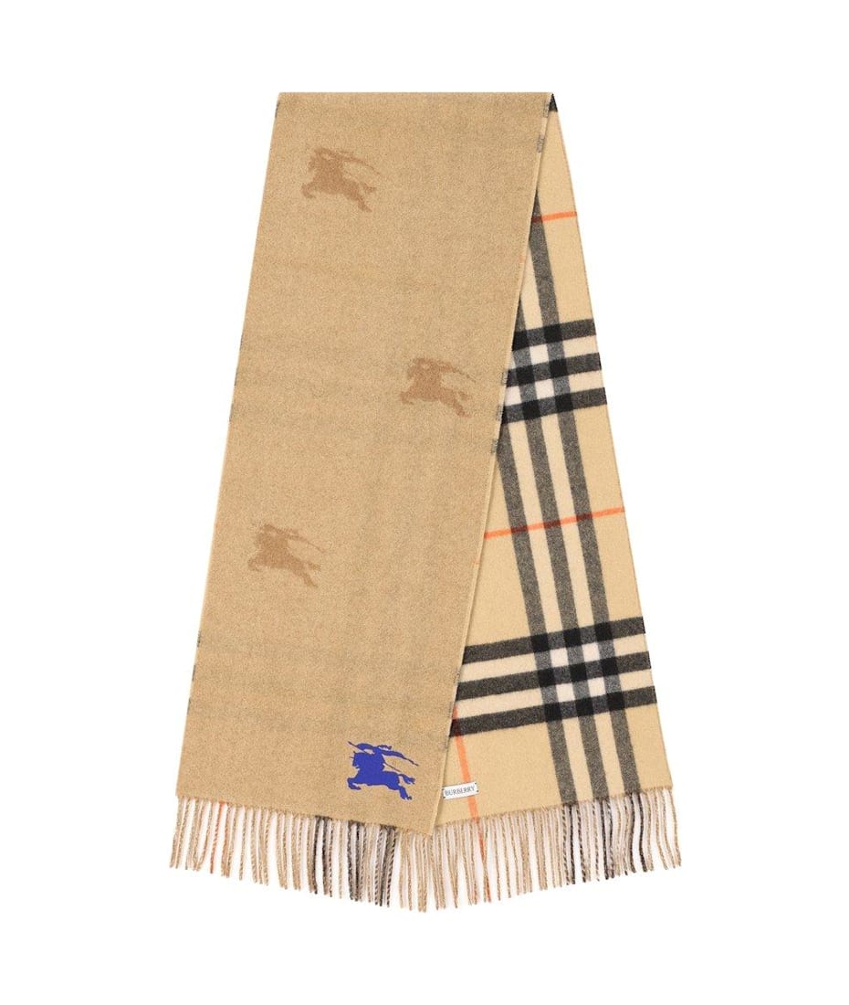 BURBERRY チェックフレイトエッシスカフ 8102295 C1791 Burberry Reversible Checked Fringed-edge Scarf | italist