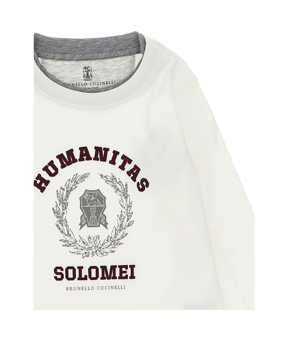 【送料込】BRUNELLO CUCINELL Tシャツ ロゴプリント入り メンズ 向け ホワイト プリント Tシャツ | Brunello Cucinelli