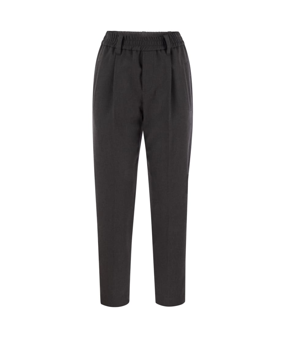 パンツ BRUNELLO CUCINELLI Stretch cotton cover-up trousers with jew Brunello Cucinelli Stretch Cotton Cover-up Trousers With