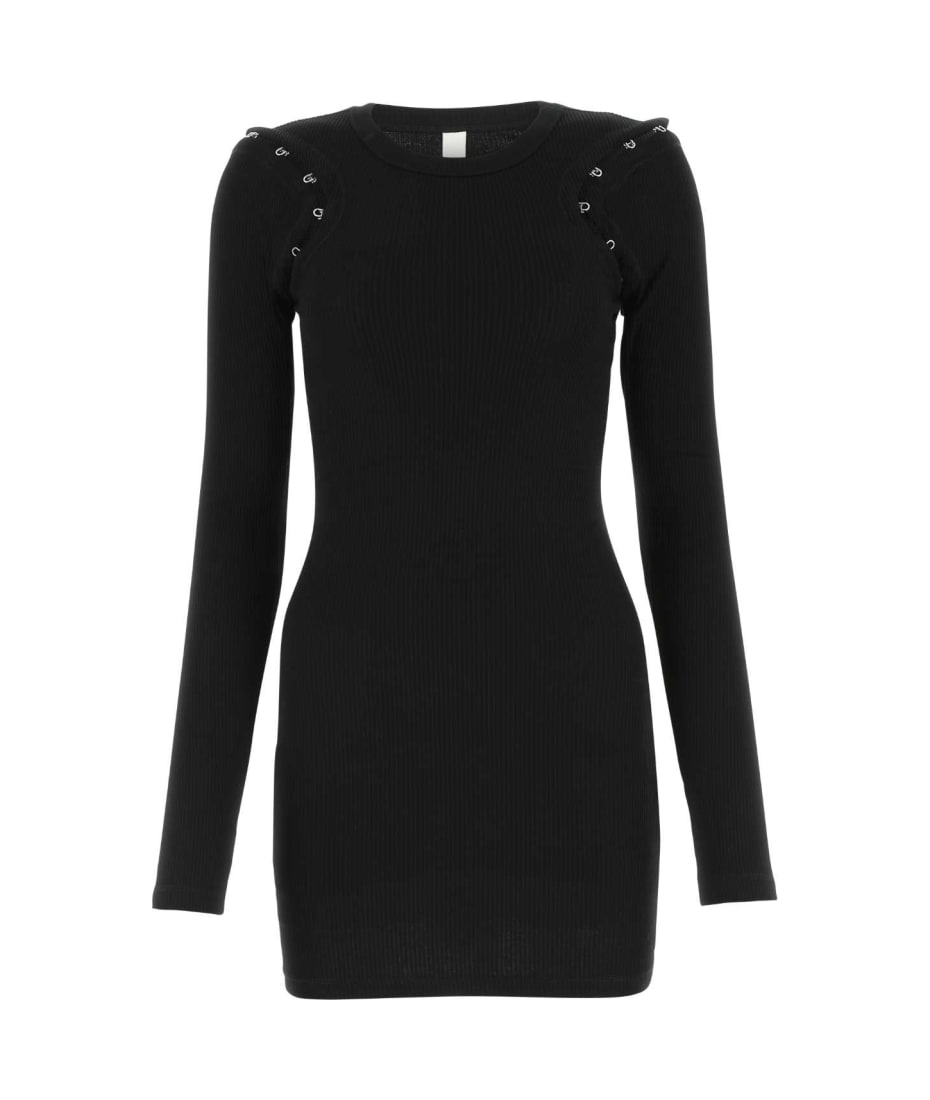 Dion Lee Black Stretch Cotton Mini Dress | italist
