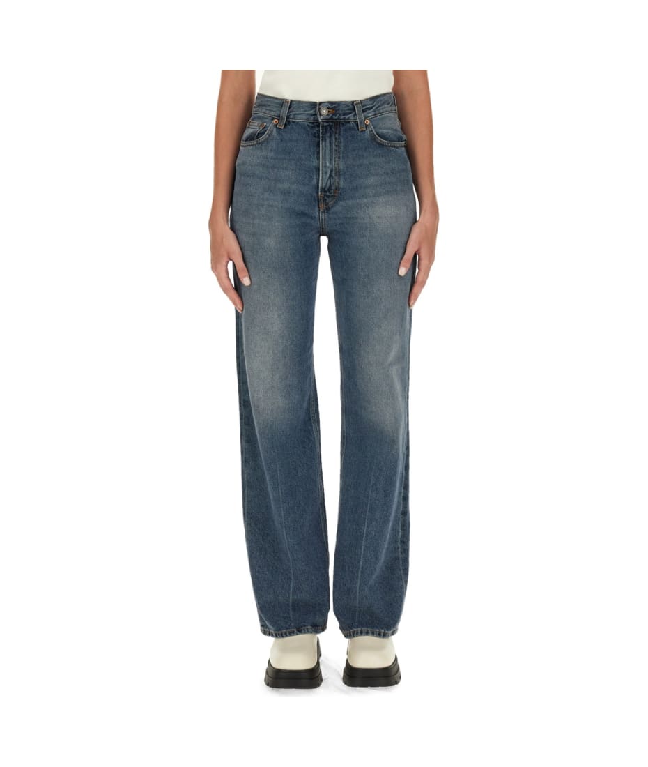 デニム・ジーパン HAIKURE FW25 Haikure Jeans (HEW03340DF173 L0854) Haikure Distressed wide-leg Jeans | Blue | FARFETCH NO