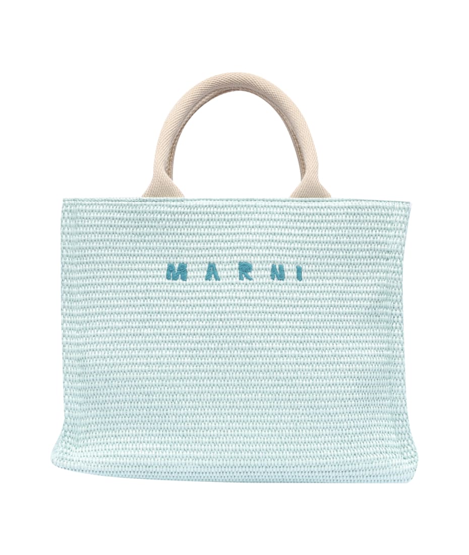Rafia Effect Small Logo Tote Bag Marni | italist